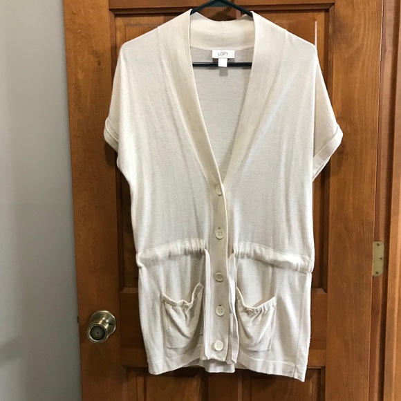 LOFT Short Sleeved Tie Waist Cardigan - Picture 2 of 7